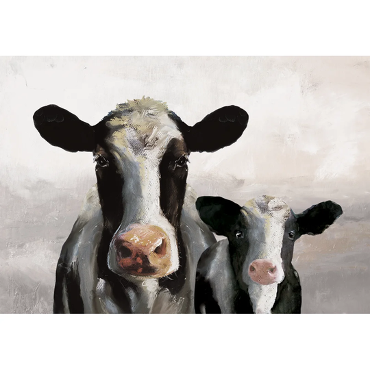Cows Mama and Baby - Wrapped Canvas Painting Print