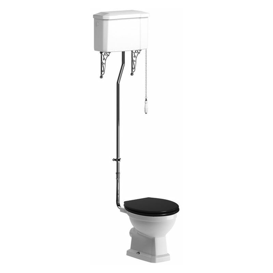 Signature - Aphrodite High Level Toilet with Pull Chain Cistern - Indigo Ash Soft Close Seat