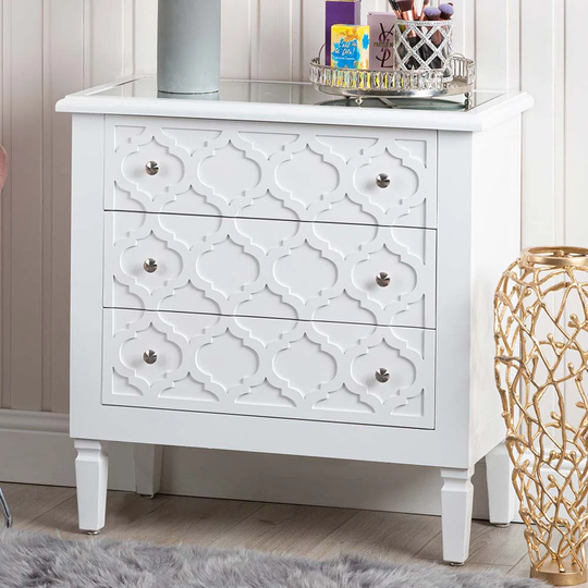 3 Drawer Bedside Cabinet for Bedroom Living Room Furniture, 83.5cm Chest of Drawers Storage