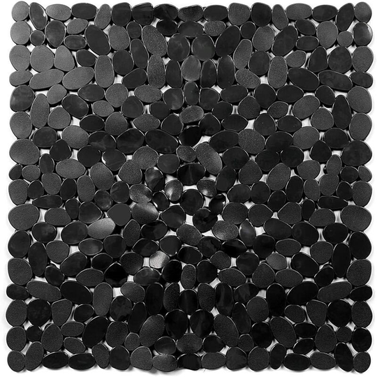 Non-Slip Shower Mat Square Shower Mats Non-Slip Mildew Proof Bathtub Mat Machine Washable Child Non-Slip Bath Mat with Suction Cup Black Mat