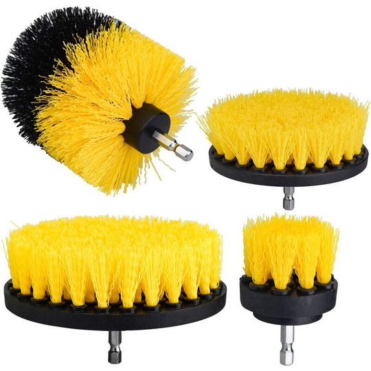 Perlerare - 4 Pieces Drill Brush, Soft Bristle Electric Drill Brush Attachment for Electric Drill Cleaning Tool for Bathroom Car and Bathtub Surfaces
