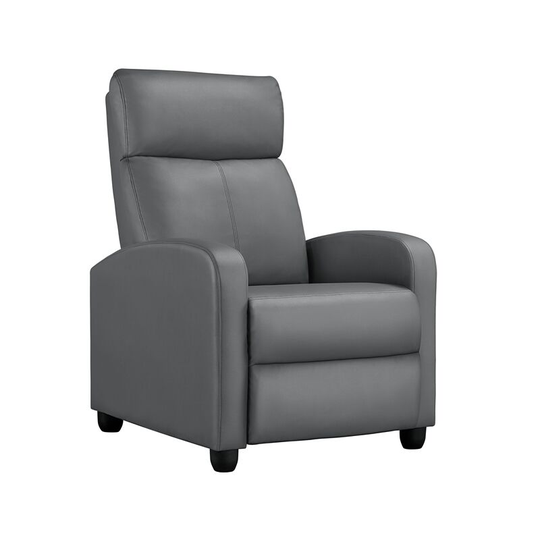 Leather Recliner Chair Adjustable Reclining Sofa - Gray - gray - Yaheetech