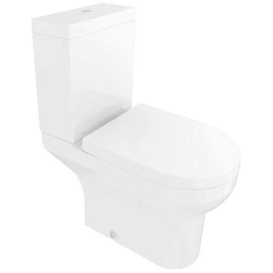 NRG - White Bathroom Closed Coupled Toilet Pan and Cistern Soft Close Seat
