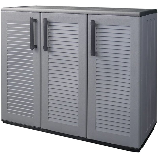 Vidaxl - Garden Storage Cabinet Grey and Black 102x37x84 cm pp Grey