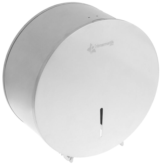 Toilet roll paper dispenser. Stainless steel industrial roll holder for rest room - Primematik
