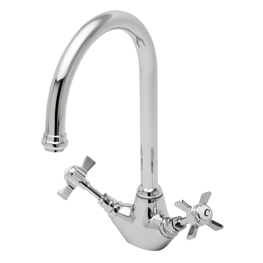 Mono Cross Handle Sink Mixer Twin Lever Monobloc Tap