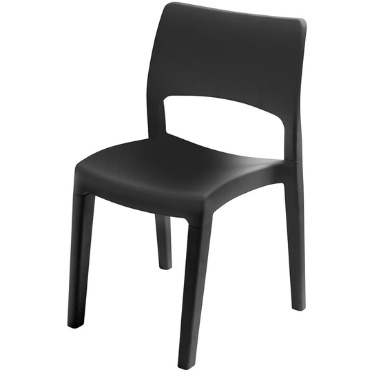 Klik/Klak - Resin garden chair. Dining chairs, outdoor armchairs anthracite grey colour
