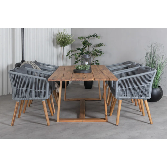 Jordao 7 - Piece Acacia Solid Wood Dining Set