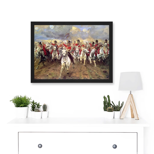 Thompson Scotland Forever Battle Waterloo Painting Artwork Framed A3 Wall Art Print