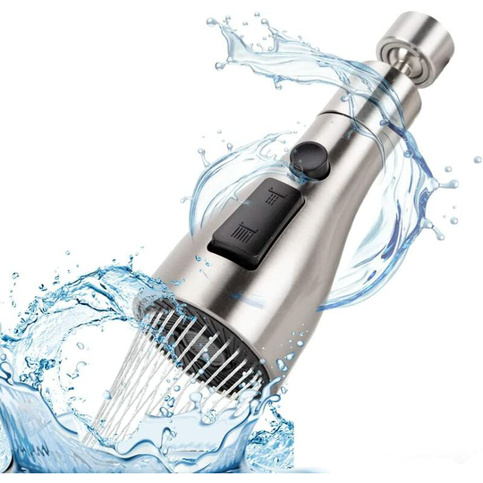 360 Brushed Nickel FM20/FM22/M24 Bathroom Faucet Nozzle Head Nozzle with Adapter, Water Saving Extension Extension Accessory Faucet Aerator Hand