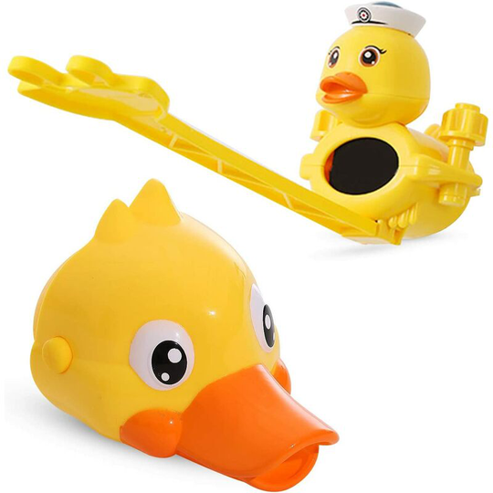 2 Pcs Children's Faucet Extender Children's Water Faucet Extension and Faucet Switch Extension Designed with Adjustable Duck Shape More Convenient