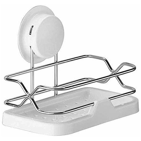 Bathroom Shelf No Drill Suction Cup Rustproof Soap Box Sponge Holder Flat Holder Tray For Kitchen Bathroom Shower Caddy Shower Rustic Soap Dispenser