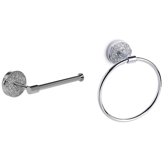 Bilston Wall Mounted Toilet Roll Holder with Towel Ring