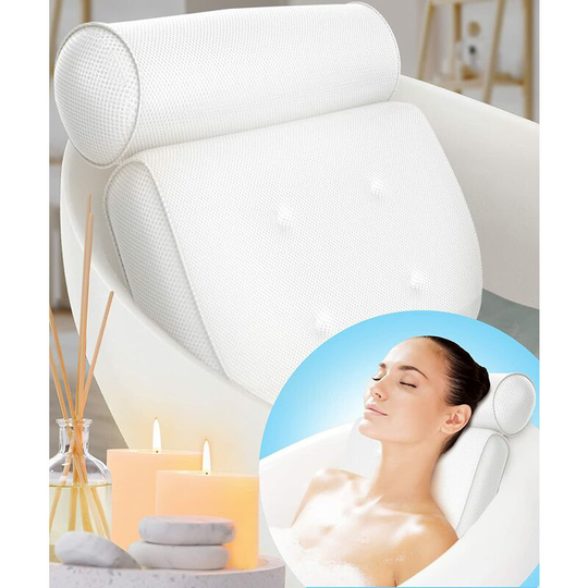 Bath Pillow (Extra Comfort), Relaxing Bath Pillows for Tub Neck and Back Support, Luxury Bathtub Pillow Headrest Cushion, Bath Tub Pillow Neck Head,