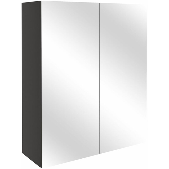 Oslo 2-Door Mirrored Bathroom Cabinet 500mm Wide - Matt Graphite Grey - Signature