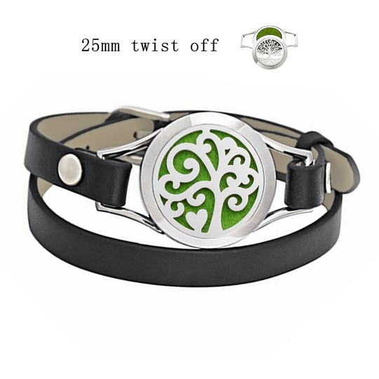 Sunflowergb - Genuine Aromatherapy Women's Bracelet With Crystal Flower Pendant Diffuser of Perfumes or Essential Oils Offering 16 Free
