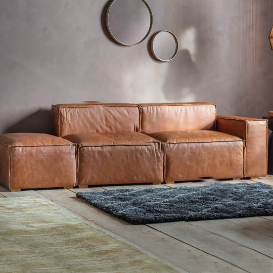Plainfield Genuine Leather 2 Seater Sofa