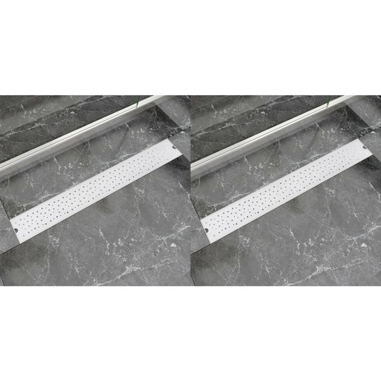 Linear Shower Drain 2 pcs Bubble 830x140 mm Stainless Steel VD18857 - Hommoo