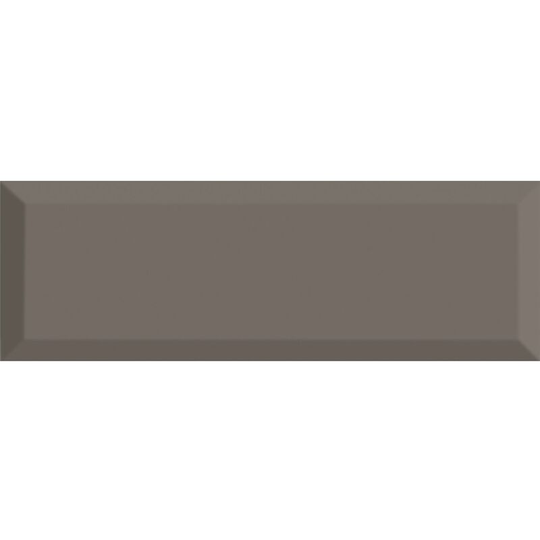 Rak Subway Metro Dark Grey Glossy Ceramic Tiles Bevel Bathroom Kitchen 100x300 - Grey