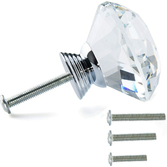 Sunflowergb - 10 Pieces] Crystal Knob Diamond Handles Cabinet Pulls Drawer Pulls for Kitchen or Furniture Decoration (40mm)