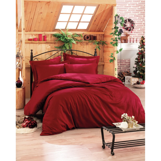 Freund Claret red 100% Cotton Duvet Cover Set