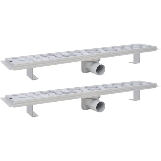 Vidaxl - Linear Shower Drain 2 pcs Wave 730x140 mm Stainless Steel