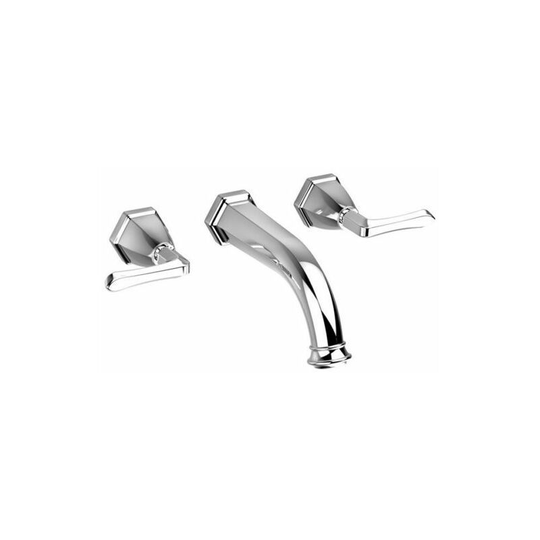 Chrome-plated brass wall-mounted washbasin mixer tap - T?thys