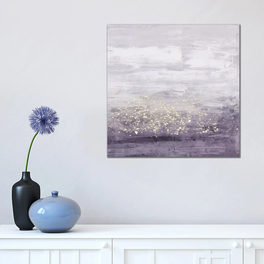 'Amethyst Glitter I' Painting on Wrapped Canvas