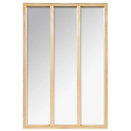 Irena Wood Framed Leaning Full Length Mirror in Beige