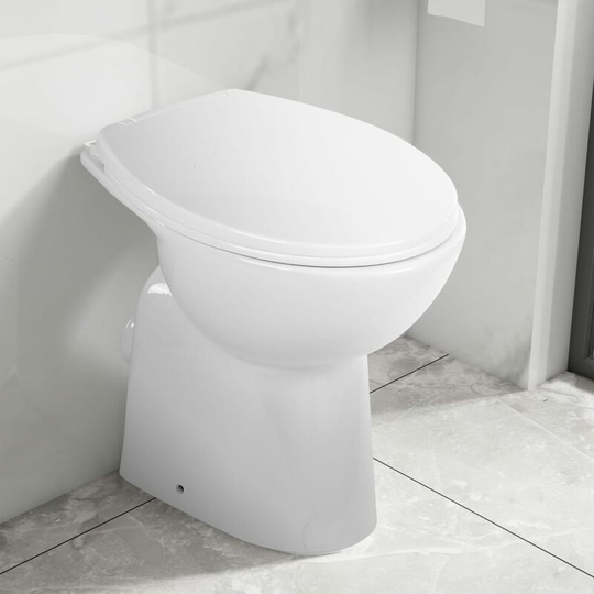 Devenirriche - High Rimless Toilet Soft Close 7 cm Higher Ceramic White - White