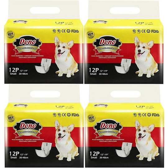 Disposable Diapers for Male Dogs Super Absorbent Pet Wraps with Wetness Indicator s 48count