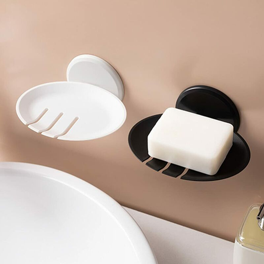 Shower Soap Dish Soap Dishes for Bathroom Soap Box Toilet Drain Wall Hanging Soap Holder Bathroom Shelf Suction Cup Round Soap Dish White Soap Dish