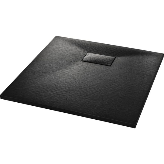 Shower Base Tray SMC Black 90x90 cm vidaXL - Black