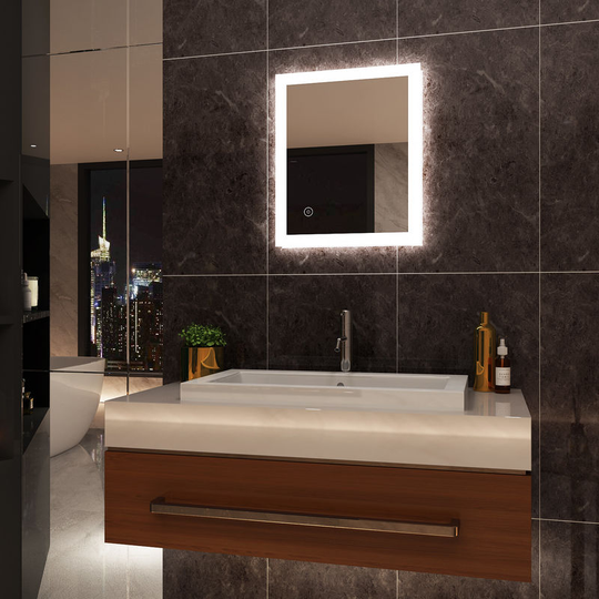 Elegant - led Illuminated Bathroom Mirror Light Touch Sensor Horizontal Vertical 600 x 500 mm