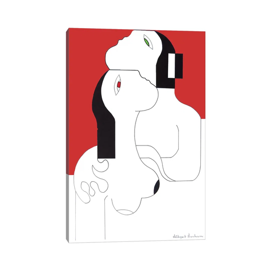 L'Etreinte D'Amour by Hildegarde Handsaeme - Wrapped Canvas Painting