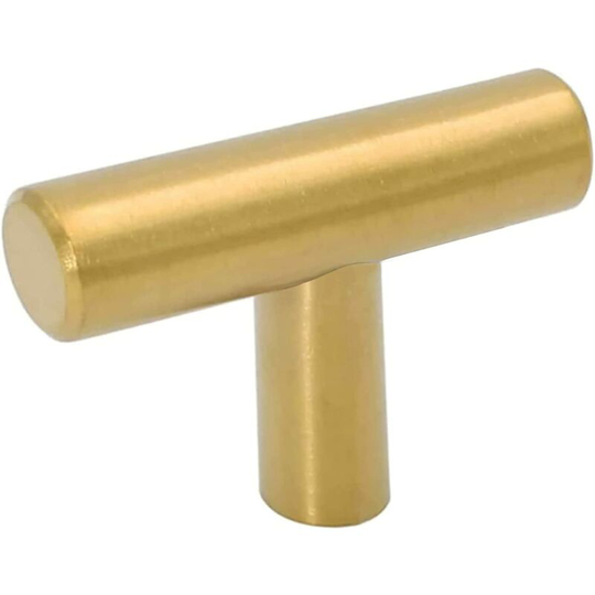 5 Pack Gold Cabinet Knobs Brushed Brass Drawer 2in Knobs Gold Dresser Hardware - Single Hole Handles for Kitchen Cupboard Doors Closet Hardware