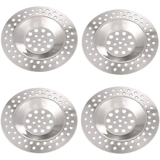 Stainless Steel Sink Filter 4 Pieces Stainless Steel Sink Discharge Filter Kitchen Sink Filter Stopper Drain Sink for Kitchen and Bathroom Shower