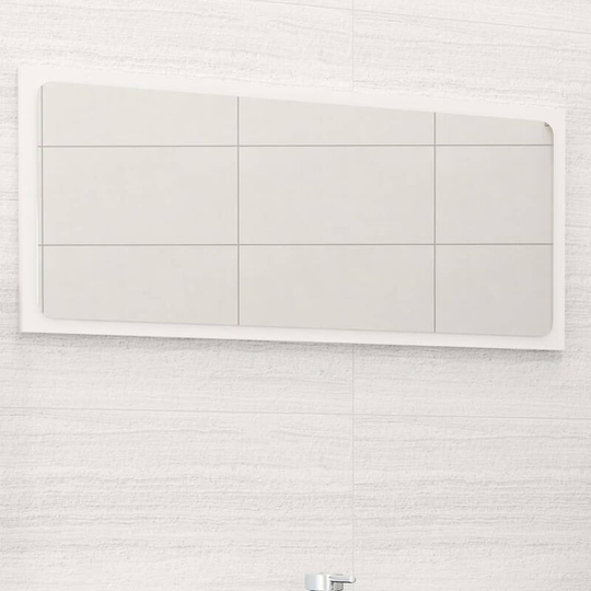 Bathroom Mirror High Gloss White 80x1.5x37 cm Chipboard