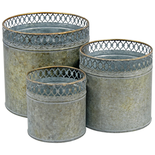 3 Piece Metal Cachepot Set
