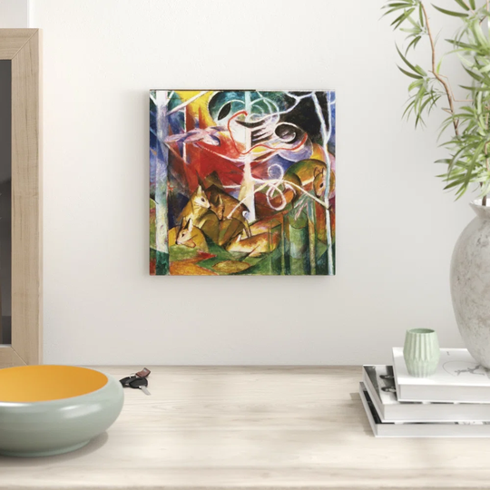 'Deers in the Forest' by Franz Marc Painting Print