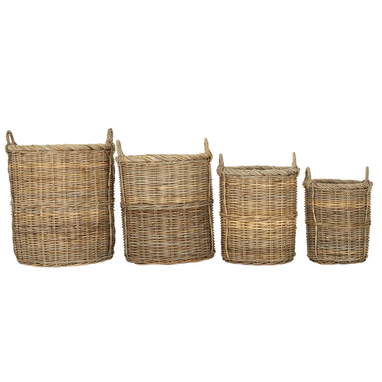 Christa Solid Wood 4 Pieces Basket Set
