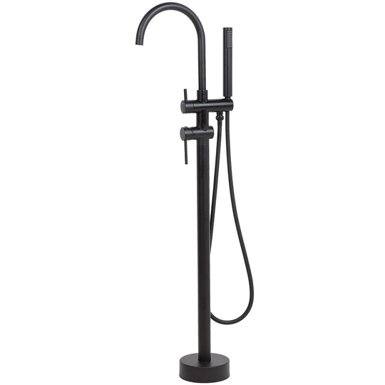 Beliani - Modern Freestanding Tub Bath Faucet Mixer Tap Brass Matt Black Tugela - Black