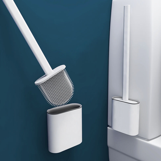 Toilet brush, wc brush, hanging silicone toilet brush, toilet brush wc silicone and support, with water filter base and fast drying,bottom