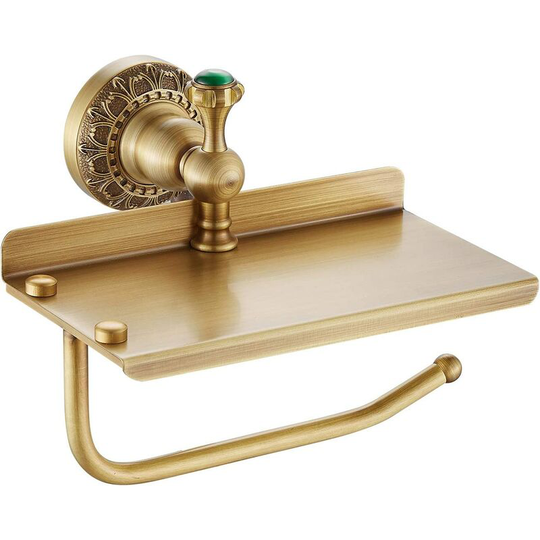 Toilet Paper Holder Solid Brass Wall Mounted Toilet Roll Holder Tissue Holder Toilet Paper Storage Antique Brass Finish