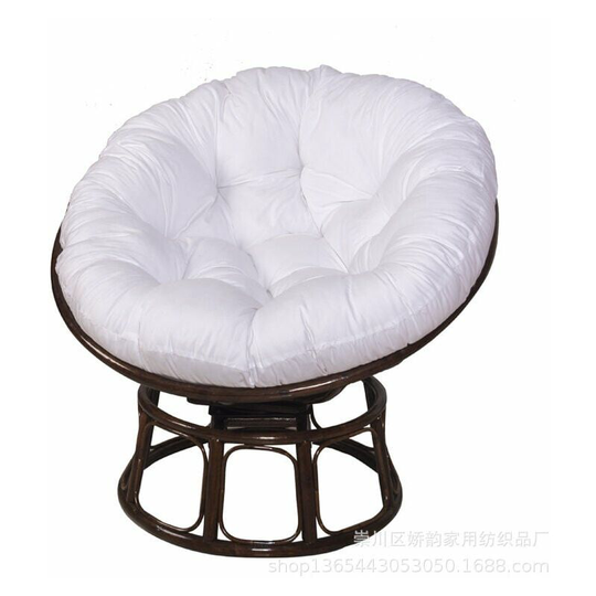 Rattan Armchair Cushion White Round Papasan Seat Cushion Removable Armchair Cushion for Indoor OutdoorRound Papasan Chair Cushion Garden Cushion