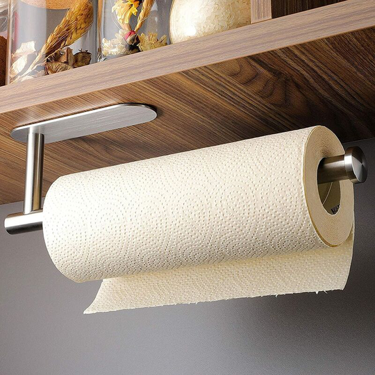 Sunflowergb - Self-adhesive Paper Towel Holder - Paper Towel Holder Without Drilling Stainless Steel Kitchen Paper Roll Holder
