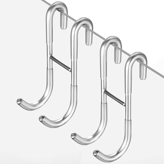 Litzee - Shower hooks without drilling hooks Shower screen set of 2 with silicone protector for glass shower screen, towel holder and squeegee holder