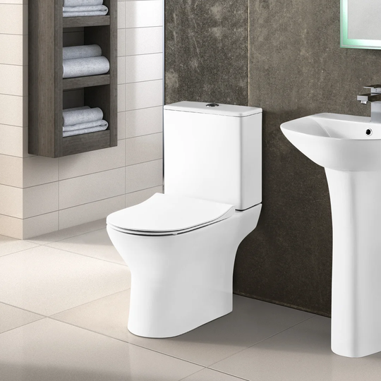 Freya Close Coupled Toilet with Button Flush and Soft Close Seat