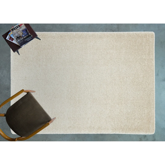 Symple Stuff Boston Beige Shaggy Cotton Machine Made Area Rug