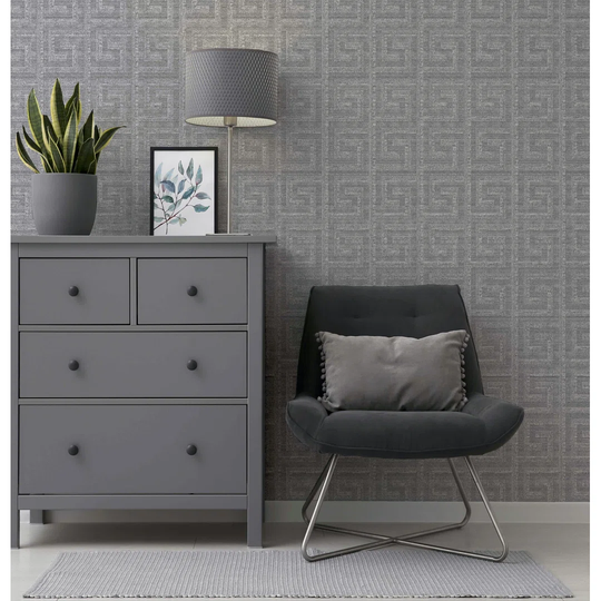 Auden 10.05m x 53cm Textured Metallic Finish Wallpaper Roll